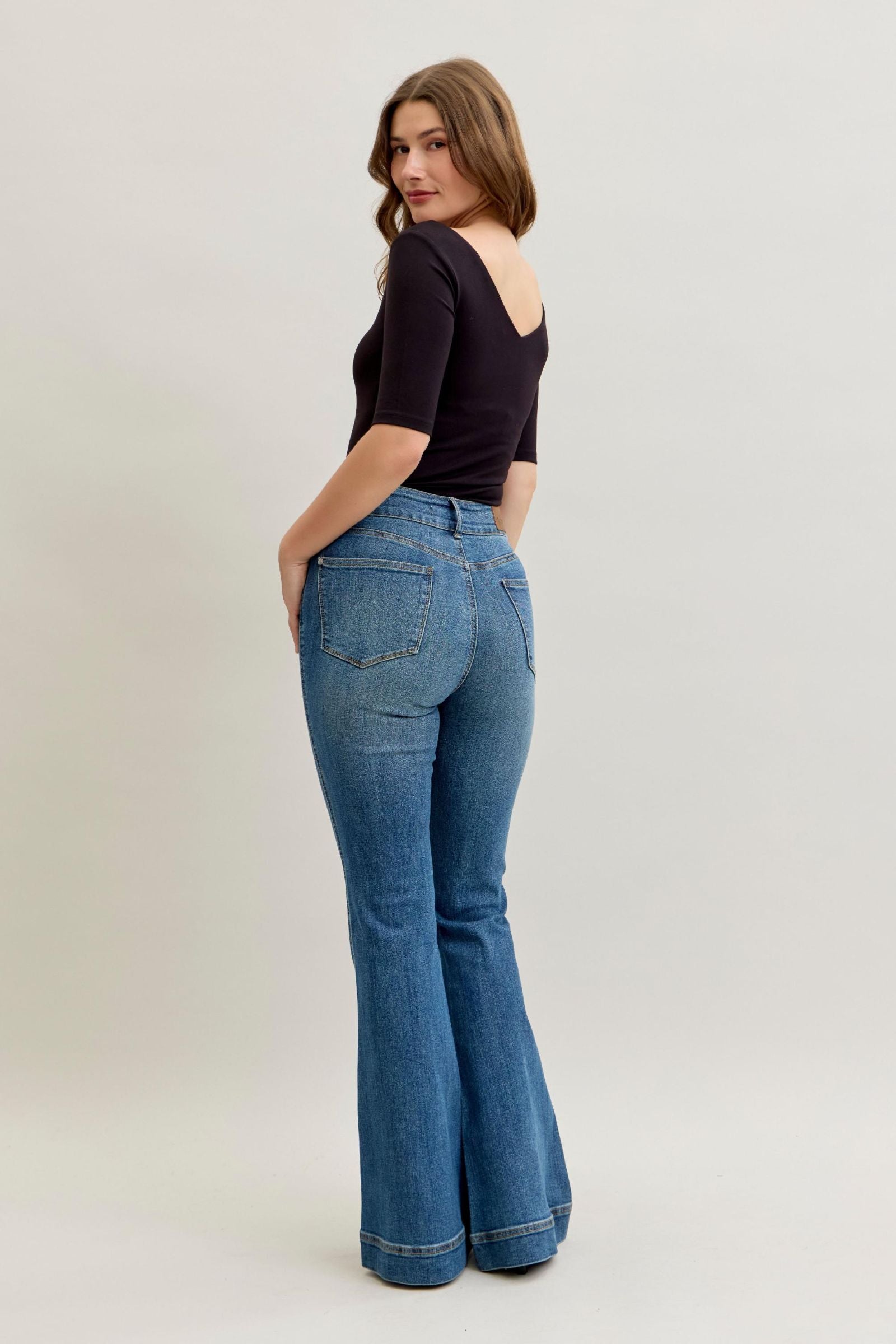 Judy Blue Flare Double Button Jeans