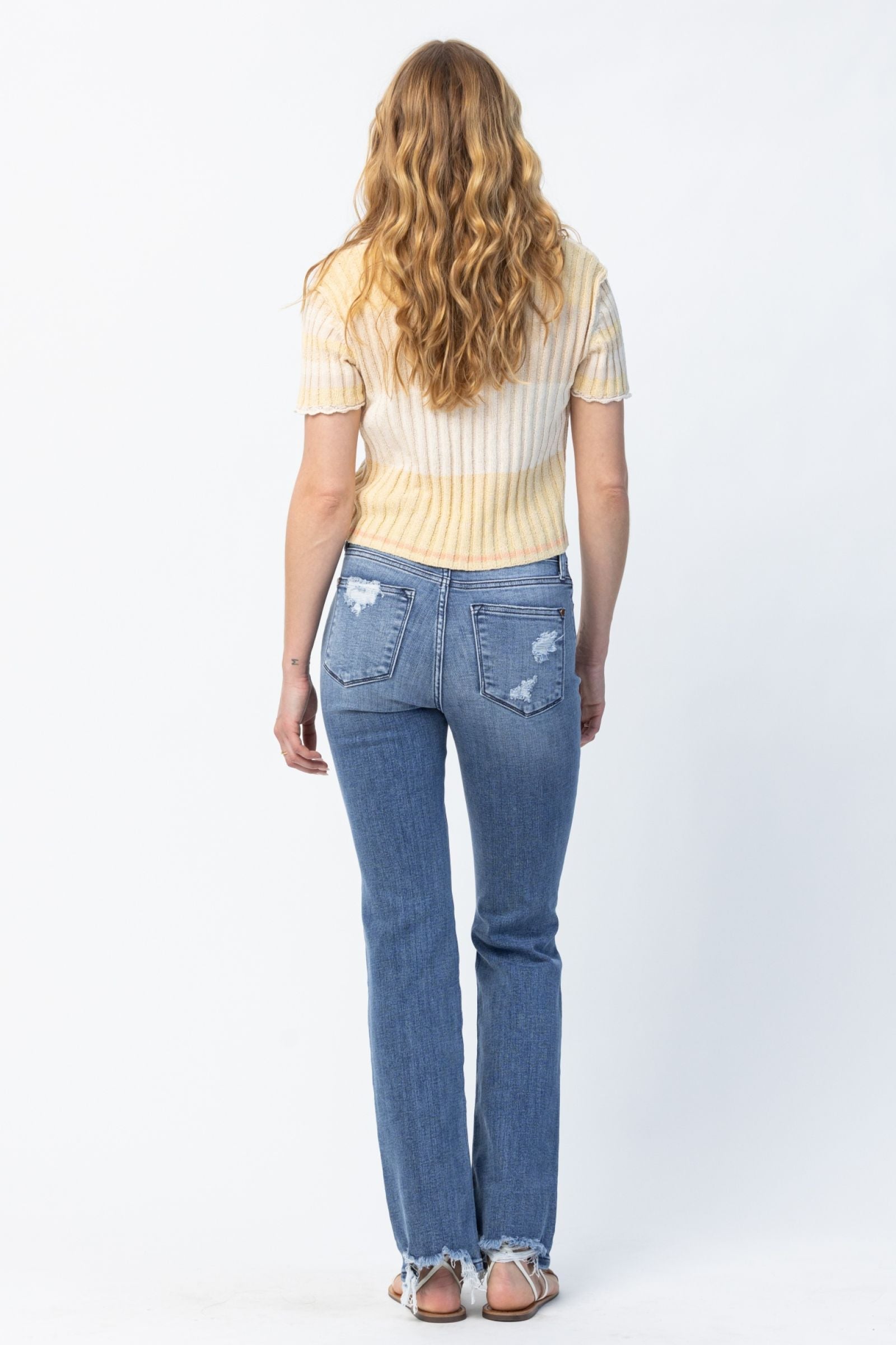 Judy Blue Destroyed Straight Cut Jeans