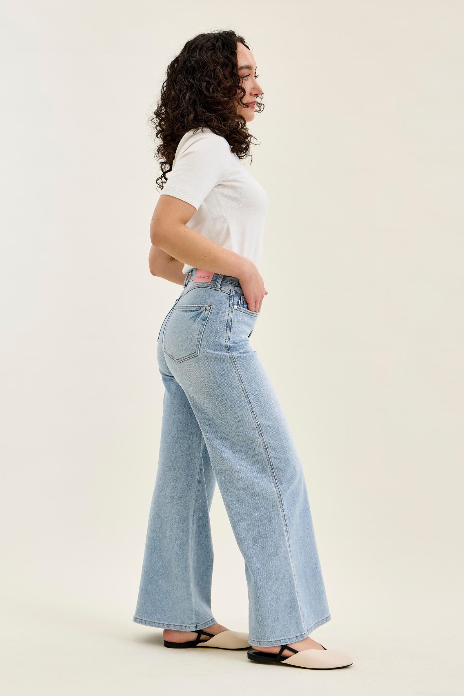 HW Petite Tummy Control Wide Denim
