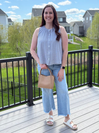 Risen Mid Rise Crop Straight Jeans