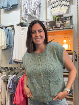 Herringbone Weave Sweater Vest