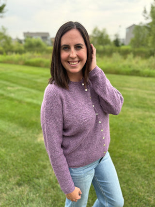 Women's Cozy Button-Down Crew Neck Cardigan