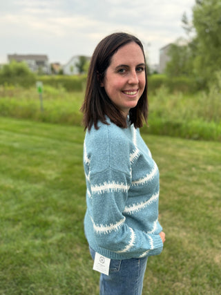 Women's Relaxed Fit Striped Pullover Sweater