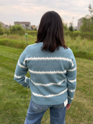 Women's Relaxed Fit Striped Pullover Sweater