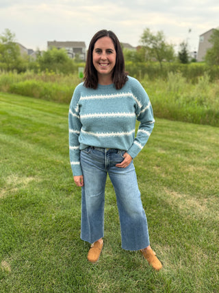 Women's Relaxed Fit Striped Pullover Sweater