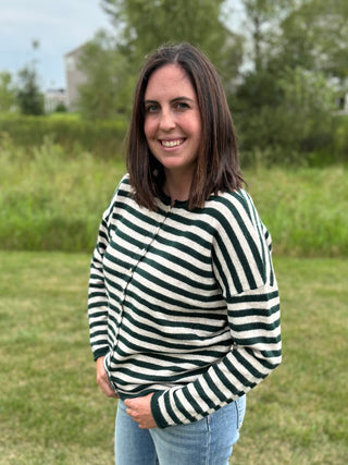 Women's Bold Striped Button-Down Sweater Cardigan