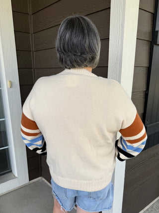 Plus Size Stripe Sleeve Sweater
