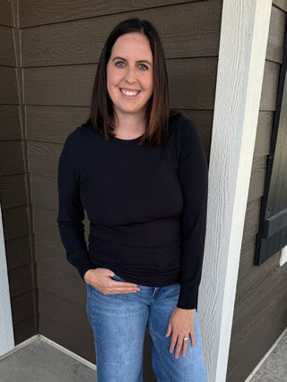 Stacy Top | Long Sleeve Crew Neck