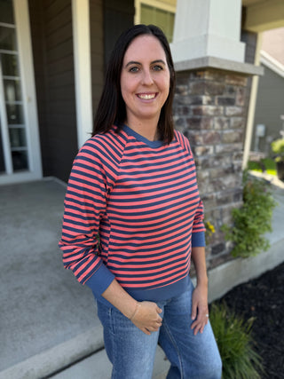 Women's Relaxed Fit Striped Sweatshirt