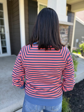Women's Relaxed Fit Striped Sweatshirt