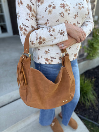 Hazel Hobo Shoulder Bag with Tassel