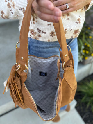 Hazel Hobo Shoulder Bag with Tassel
