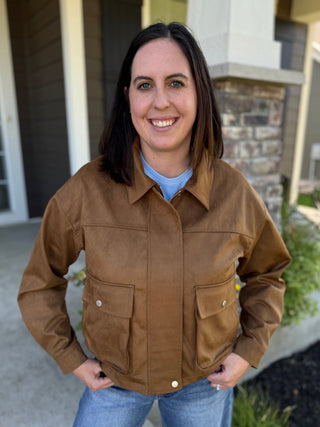 Rustic Pine Jacket | Women's Faux Suede Zip-Front Jacket