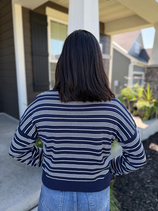 Striped Henley Sweater | Women's Relaxed Fit Pullover