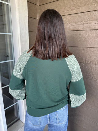 Women's Fabric Block Terry Pullover Sweatshirt