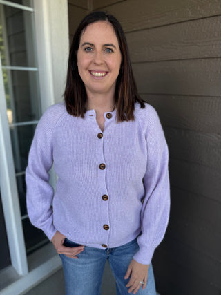Women's Ribbed Raglan Sleeve Button-Down Cardigan