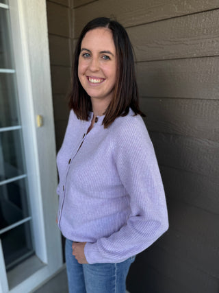 Women's Ribbed Raglan Sleeve Button-Down Cardigan