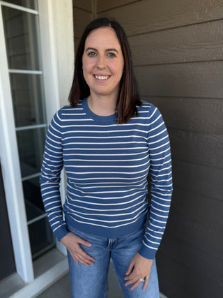 Women's Basic Striped Pullover Sweater