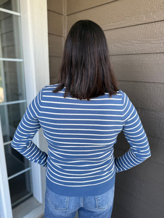 Women's Basic Striped Pullover Sweater