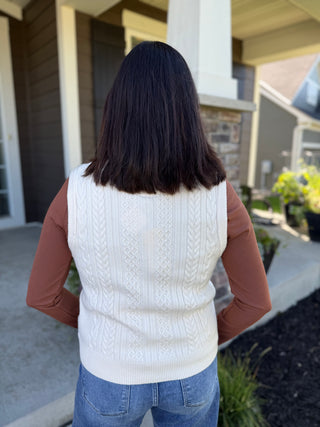 Pax Sweater Vest | Women's Cable Knit Button-Front Vest