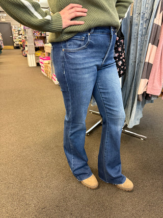 Risen Double Waistband Bootcut Jeans