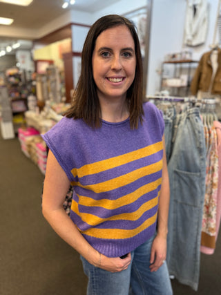 Women's Gameday Striped Sleeveless Knit Top