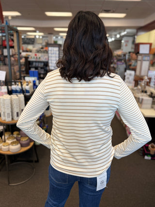 Striped Long Sleeve Henley Top