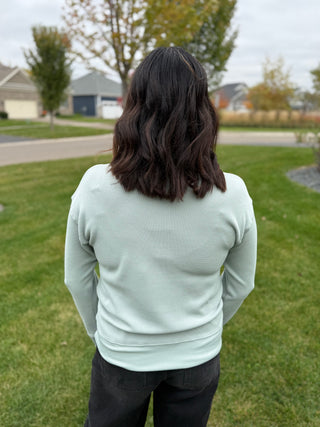 Chrishell Pullover | Mock Neck Button Pullover