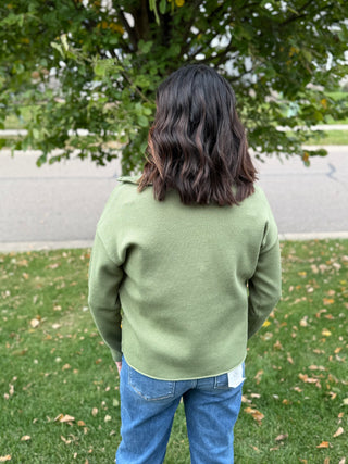 Women's O-Ring Half-Zip Mock Neck Sweater