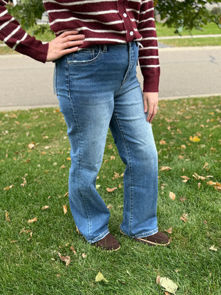 Risen High Rise Tummy Control Straight Jeans