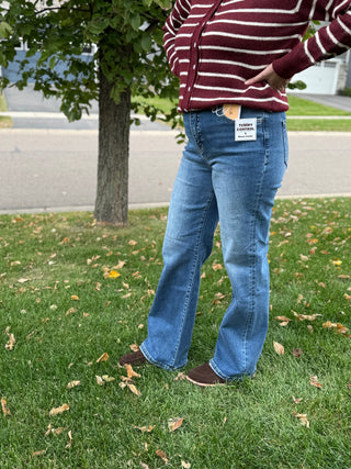 Risen High Rise Tummy Control Straight Jeans