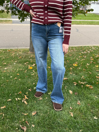 Risen High Rise Tummy Control Straight Jeans
