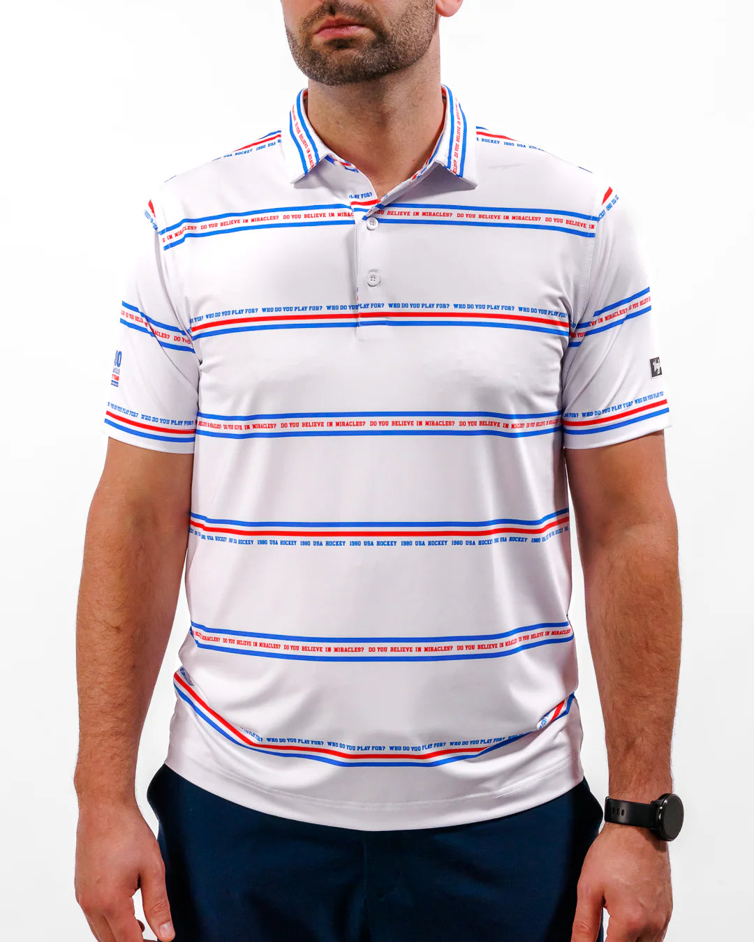 Waggle Linesman Men's Polo - 1980 Miracle Hockey Team Collection