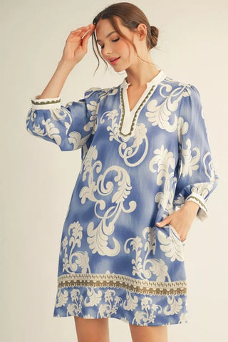 Boho Print Shift Dress