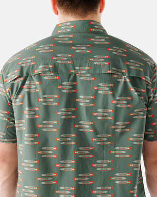 Waggle Muskied Men's Outpost Short Sleeve Button Down Shirt