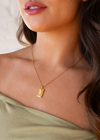 Luxe Gold Necklace With Sun, Moon & Stars Pendant