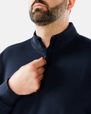 Men's Waggle Sunday Quarter-Zip Pullover - Navy