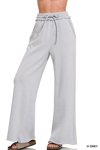 Fleece Exposed Seam Wide-Leg Sweatpants