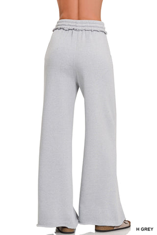 Fleece Exposed Seam Wide-Leg Sweatpants