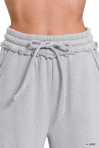Fleece Exposed Seam Wide-Leg Sweatpants
