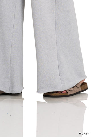 Fleece Exposed Seam Wide-Leg Sweatpants