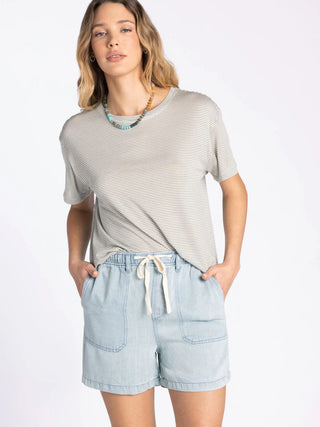 Opalite Relaxed Fit Striped Cotton Tee