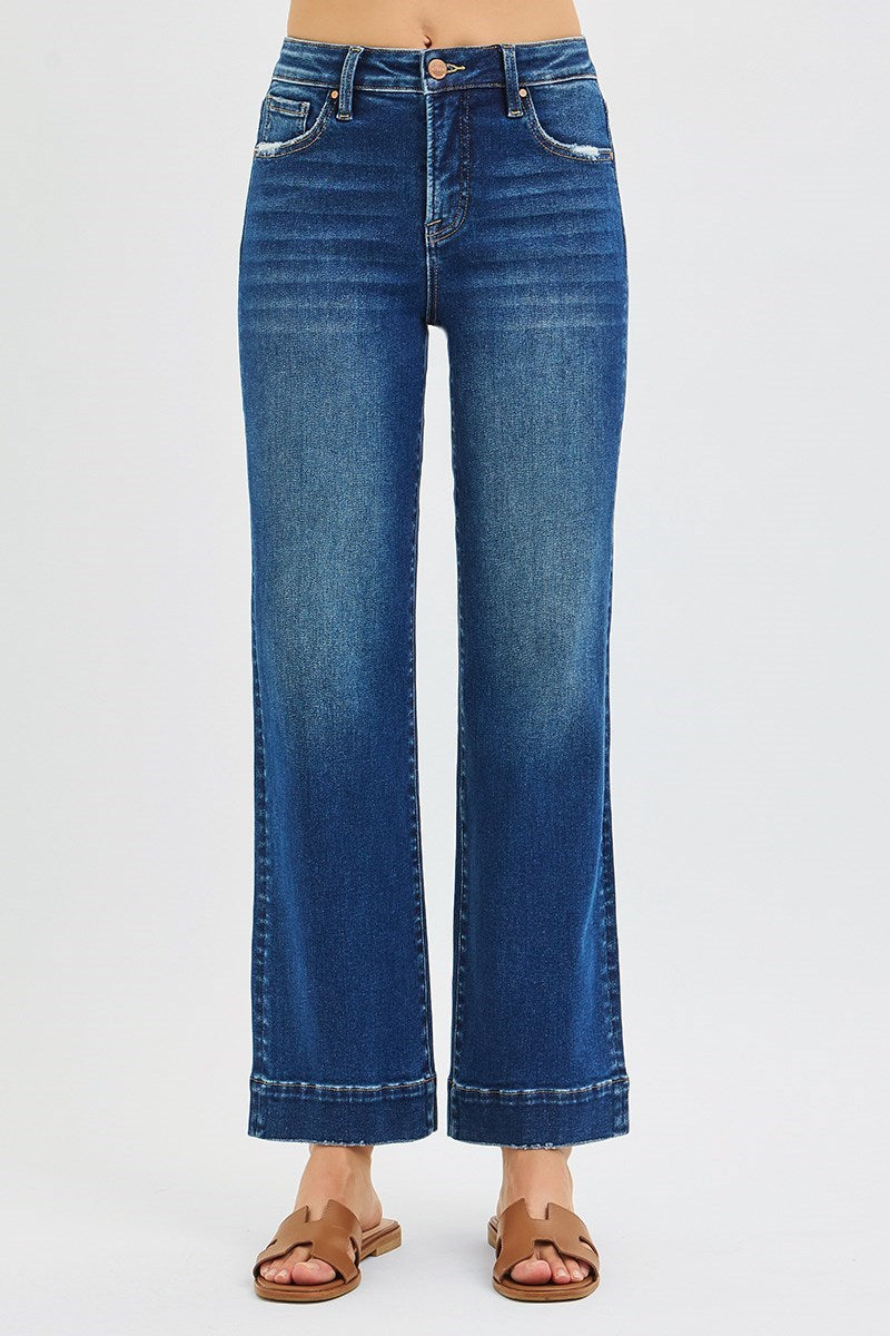 Risen Dark Wash Straight Denim Jeans