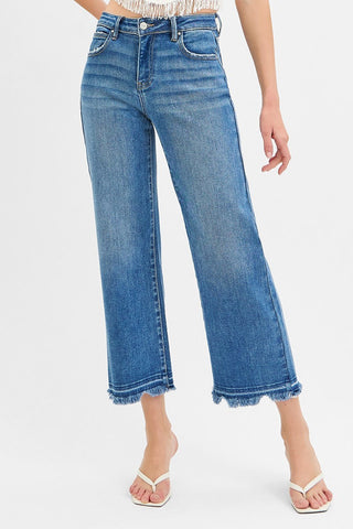 Risen Mid Rise Crop Wide Jeans Plus