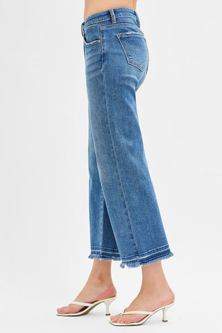 Risen Mid Rise Crop Wide Jeans Plus