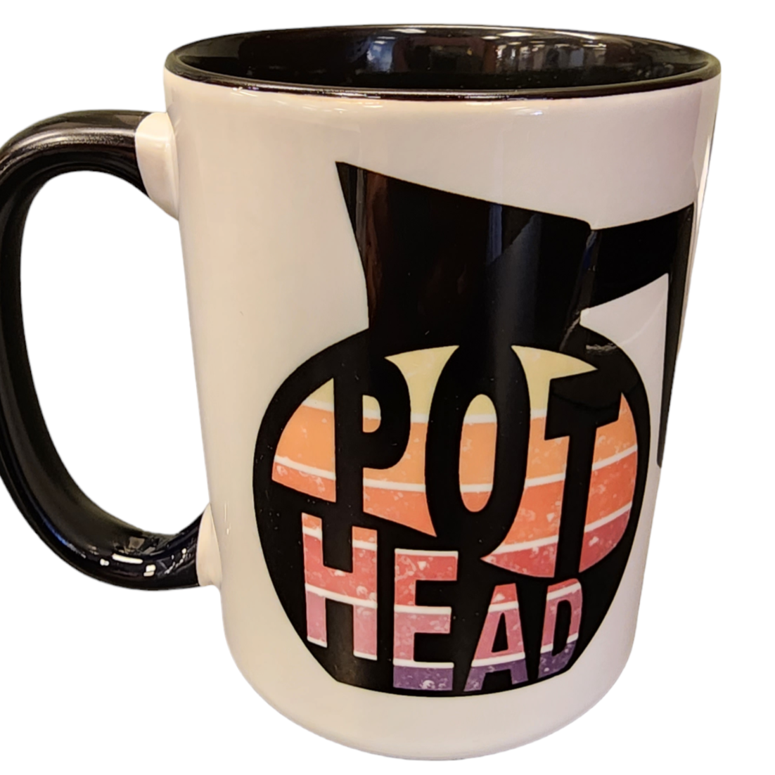 Pot Head Mug w/Black Handle