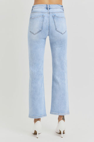 Risen Tummy Control High-Rise Crop Straight-Leg Jeans