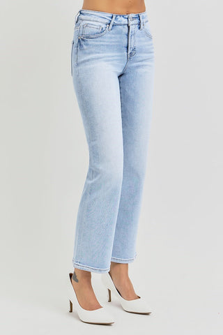 Risen Tummy Control High-Rise Crop Straight-Leg Jeans