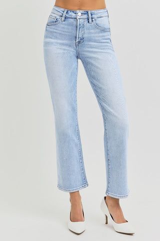 Risen Tummy Control High-Rise Crop Straight-Leg Jeans