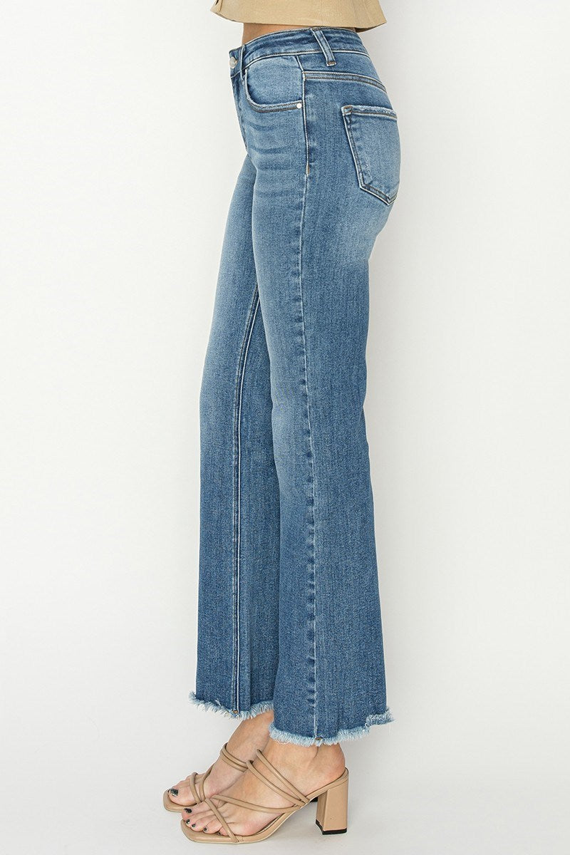 Risen Frayed Hem Bootcut Jeans